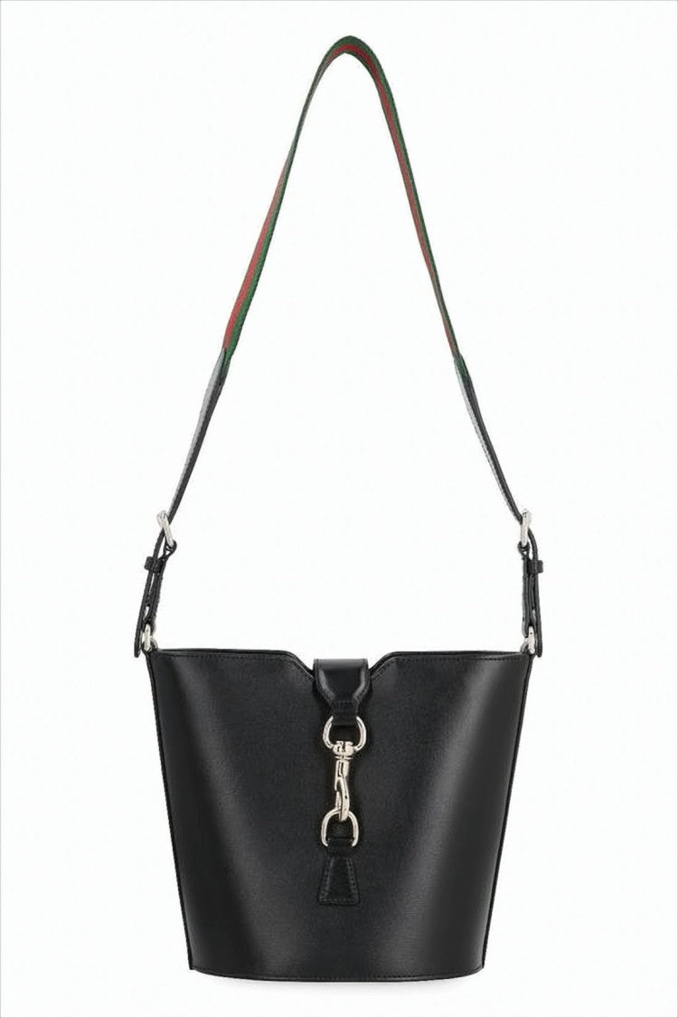 Gucci Structured Black Leather Shoulder Bag