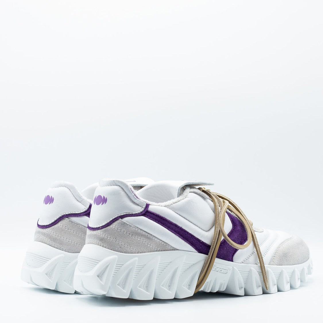 Pantofola D'oro White Soft Suede And Fabric Sneakers