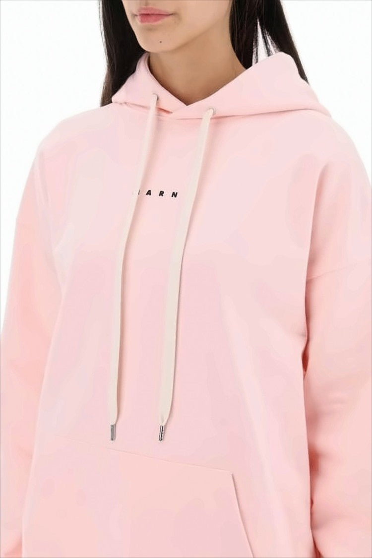 Marni Relaxed Fit Pink Hoodie With Adjustable Drawstring And Kangaroo Pocket