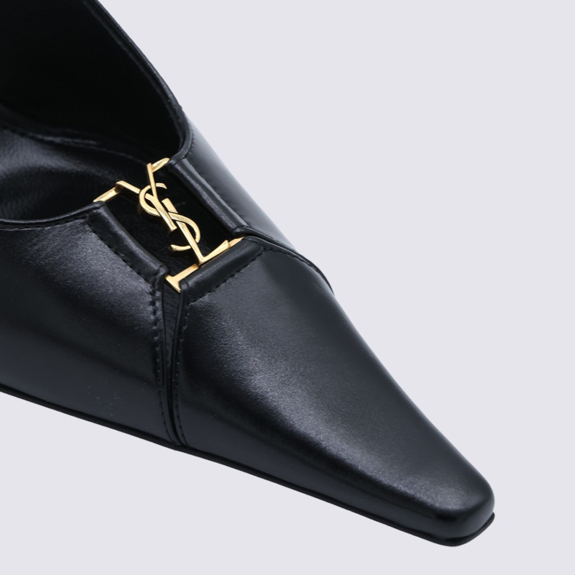 Saint Laurent Black Babylone Leather Slingback Pumps