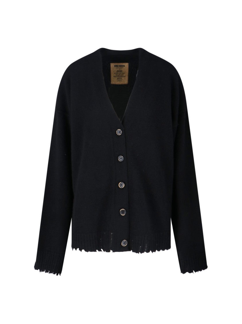 Uma Wang Destroyed Detail Cardigan – Black