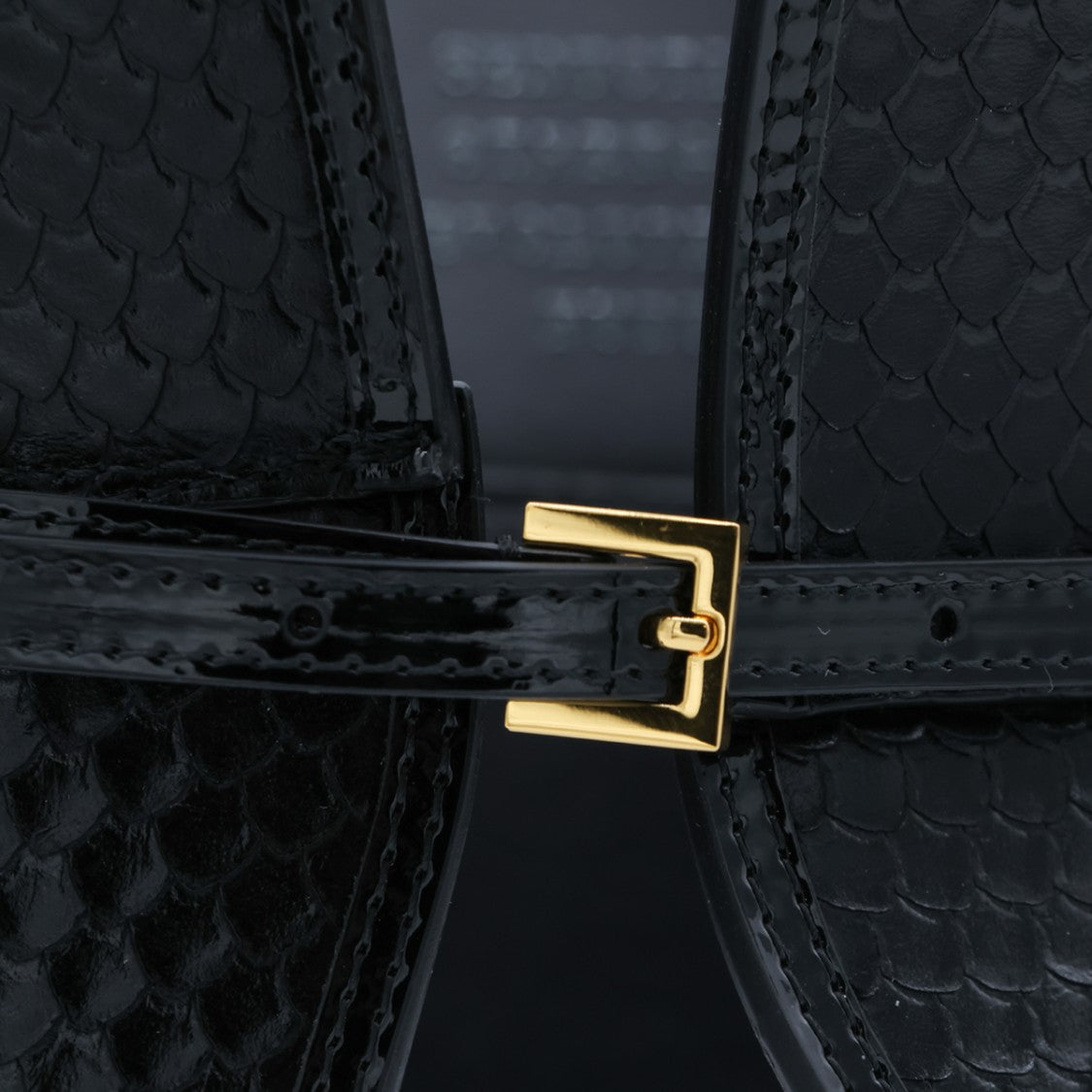 Elisabetta Franchi Black Scale-Pattern Belt