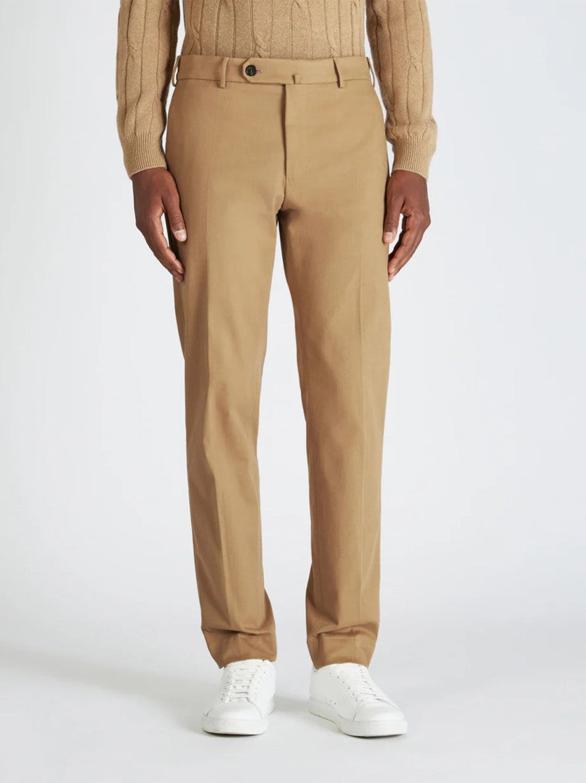 Incotex Tan Straight-Leg Casual Cotton Trousers