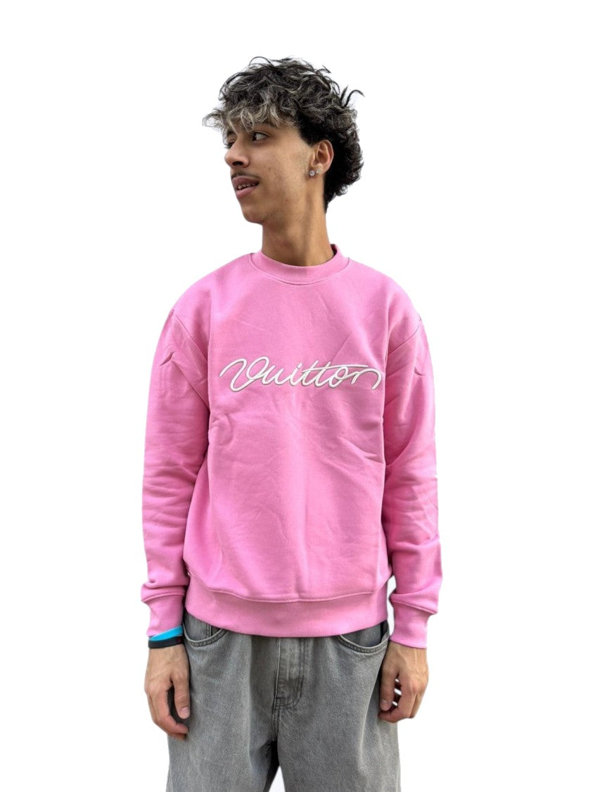 Louis Vuitton Pink Casual Sweatshirt With Cursive Design