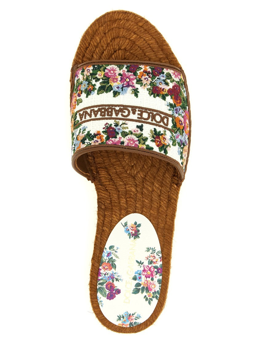 Dolce & Gabbana Slip-On Nappa Leather Espadrilles With Cross-Stitch Embroidery