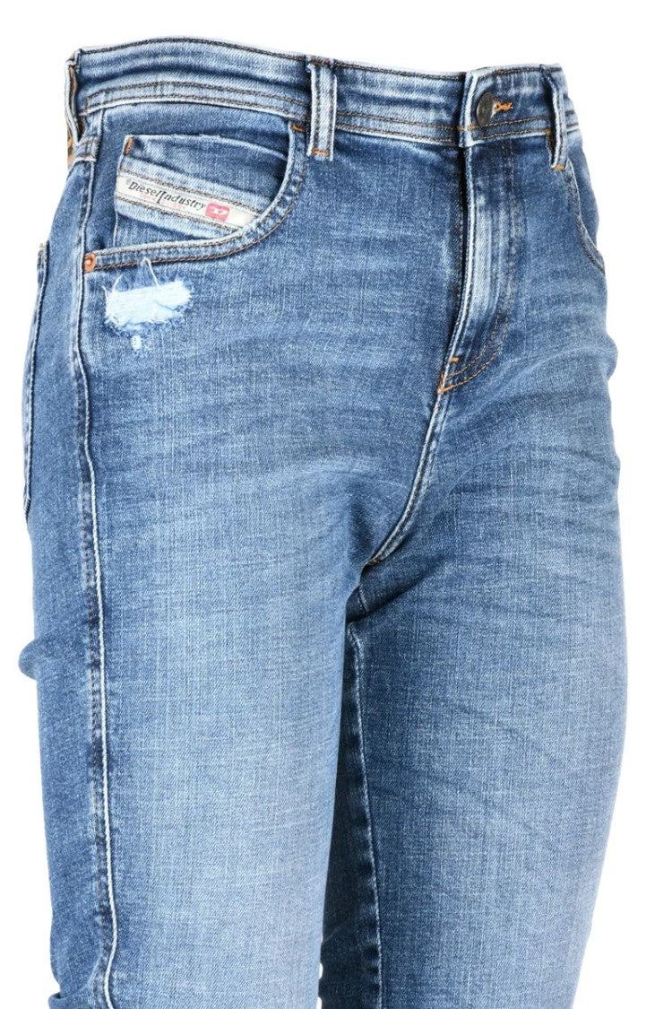 Diesel Blue Cotton Elastane Women's High Waist Jeans