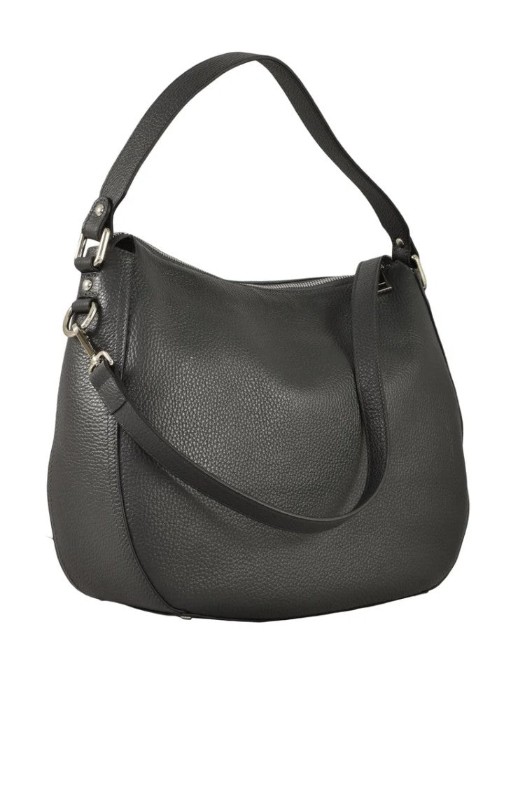 Ermanno Firenze Leather Hobo Bag - Grey