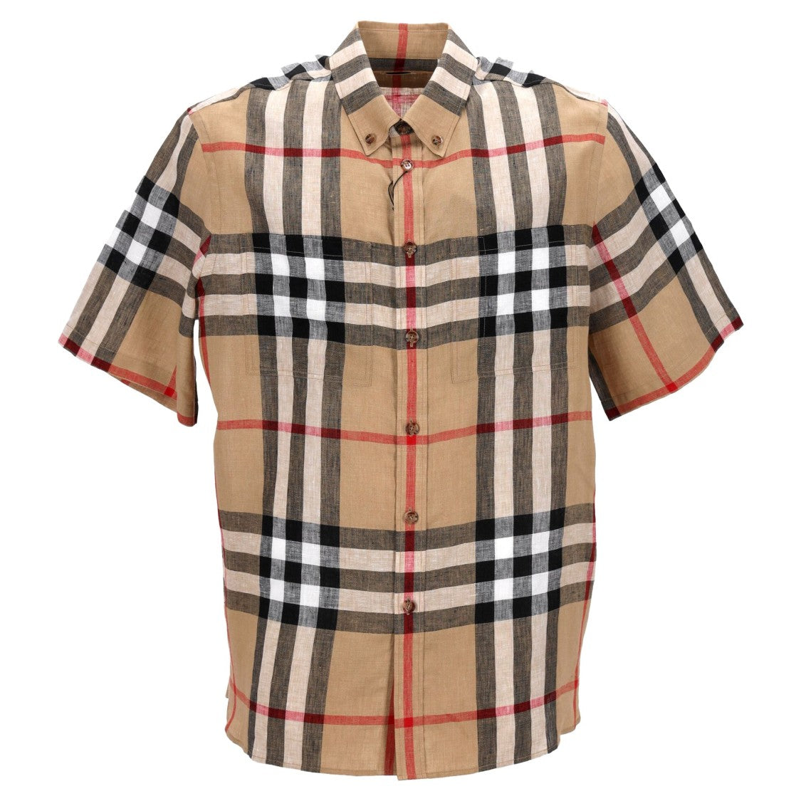 Burberry Short-Sleeved Checked Shirt With Chest Pockets