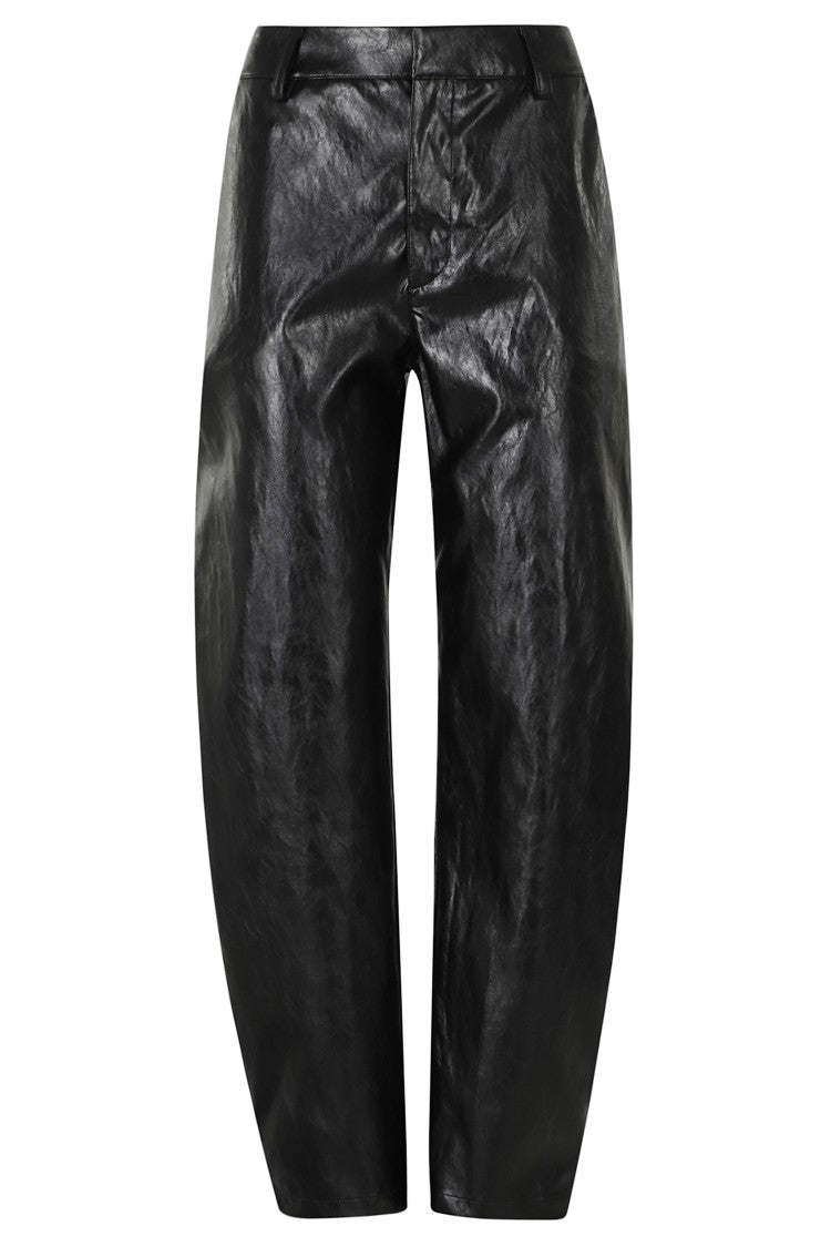 Federica Tosi Black Leather Metal Trim Balloon Polyurethane Pants