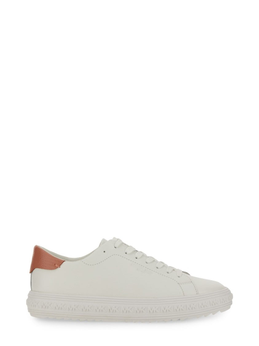 Michael Michael Kors White Cow Leather Sneakers With Textured Sole