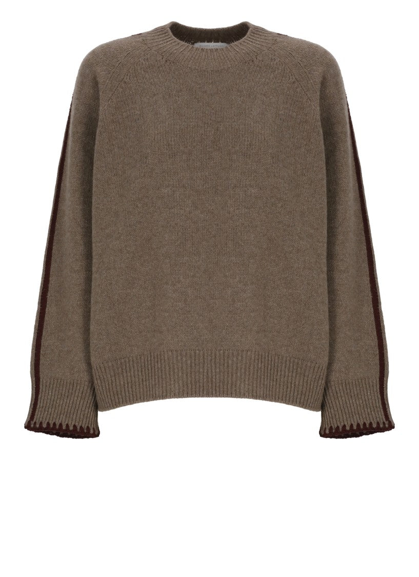 Oliver Lattughi Brown Cashmere Crew Neck Sweater