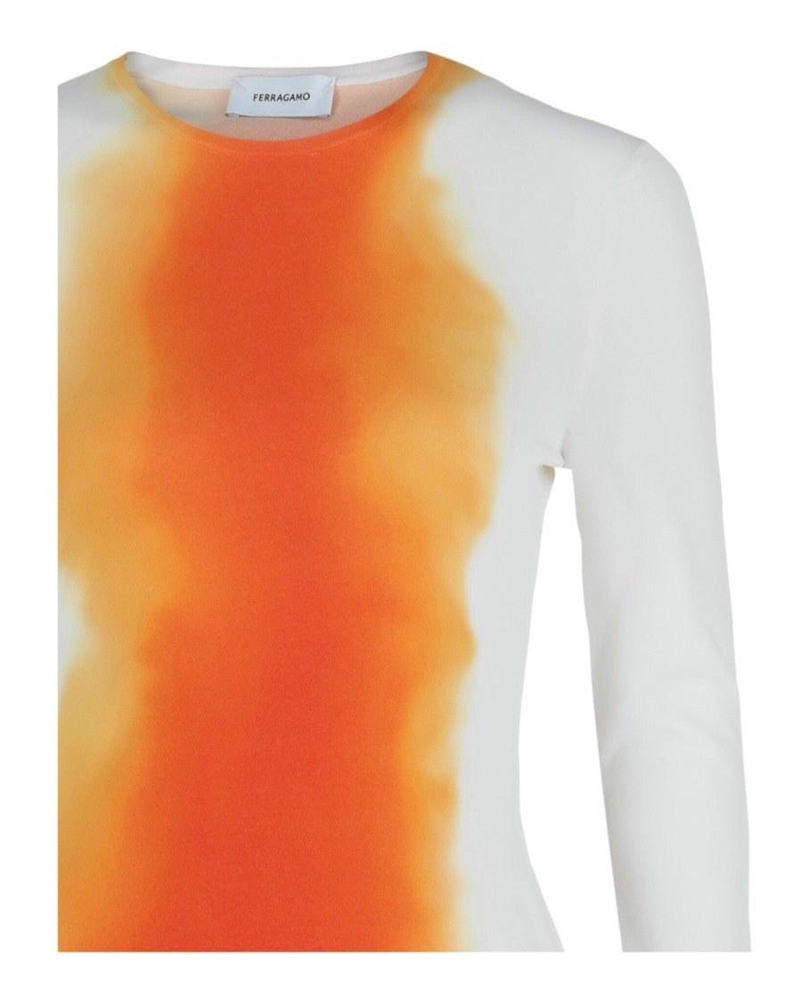 Ferragamo Ombre Knit Long Sleeve Top
