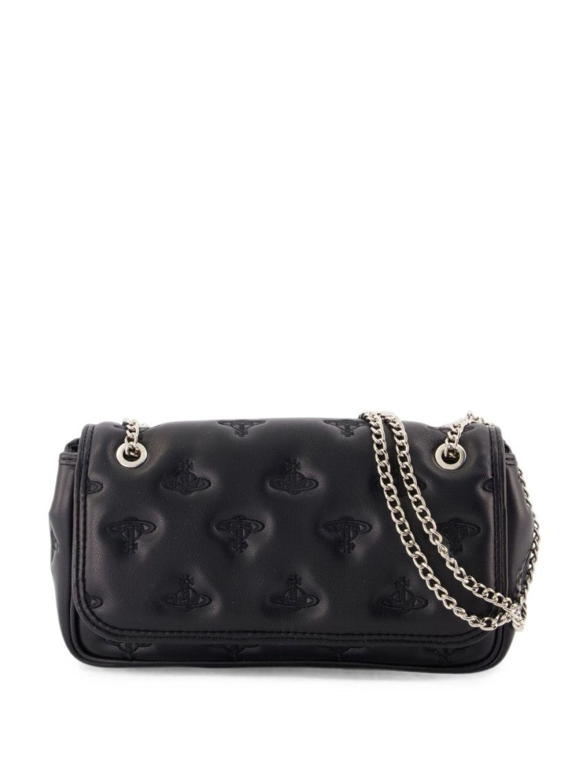 Vivienne Westwood Shoulder Bag With Embossed Logos And Silver-Tone Chain