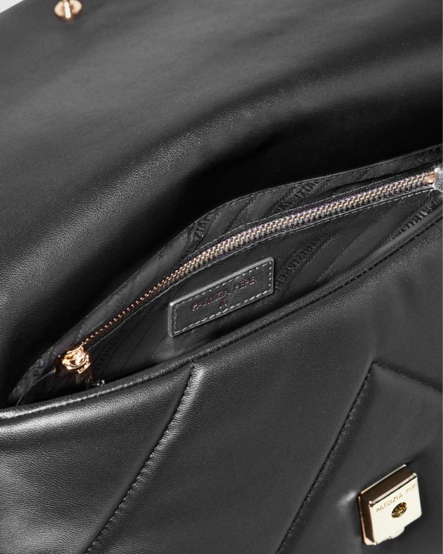 Patrizia Pepe Fly Padded Crossbody Bag In Black