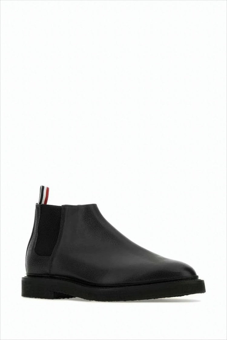Thom Browne Black Leather Chelsea Boots