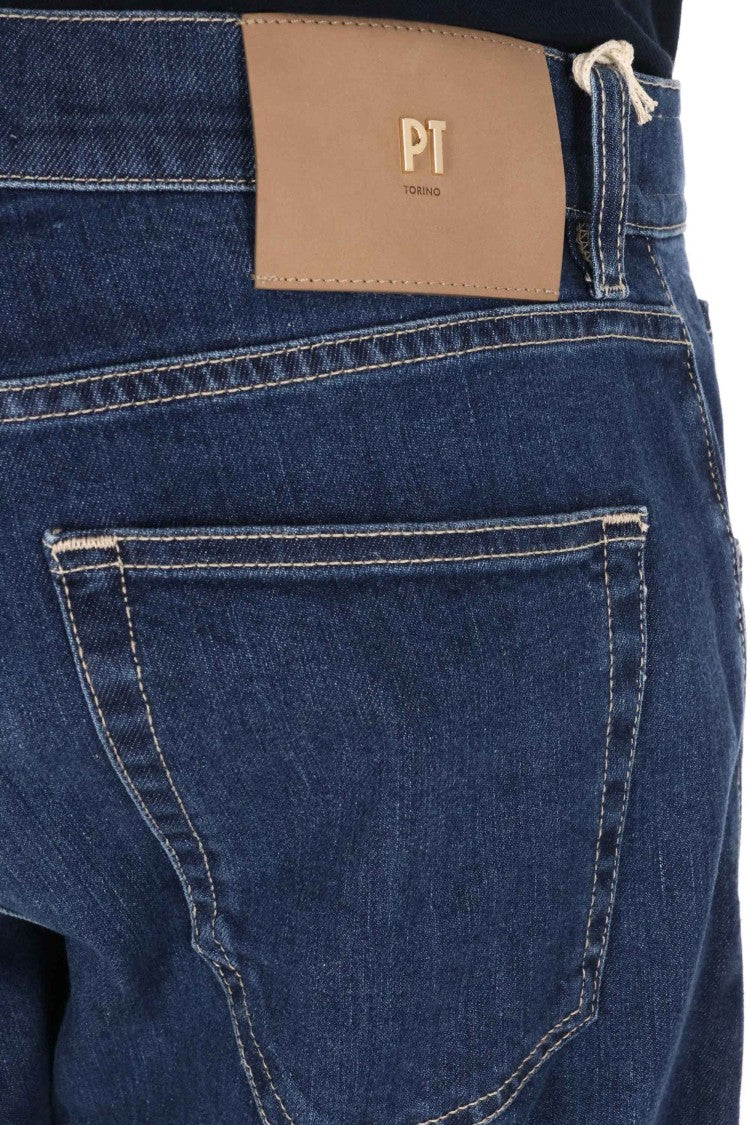 Pt Denim Dark Wash Breakbeat Cotton-Silk Jeans