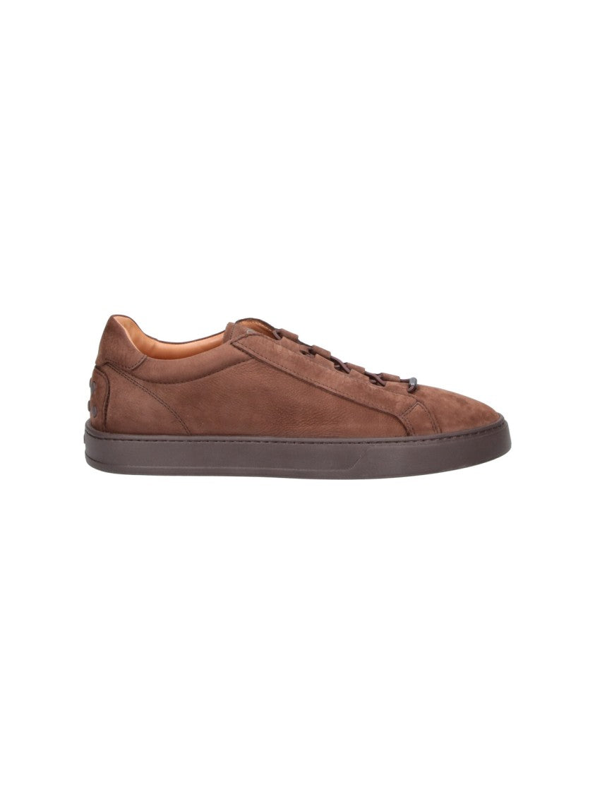 Tod's Brown Calf Suede Sneakers