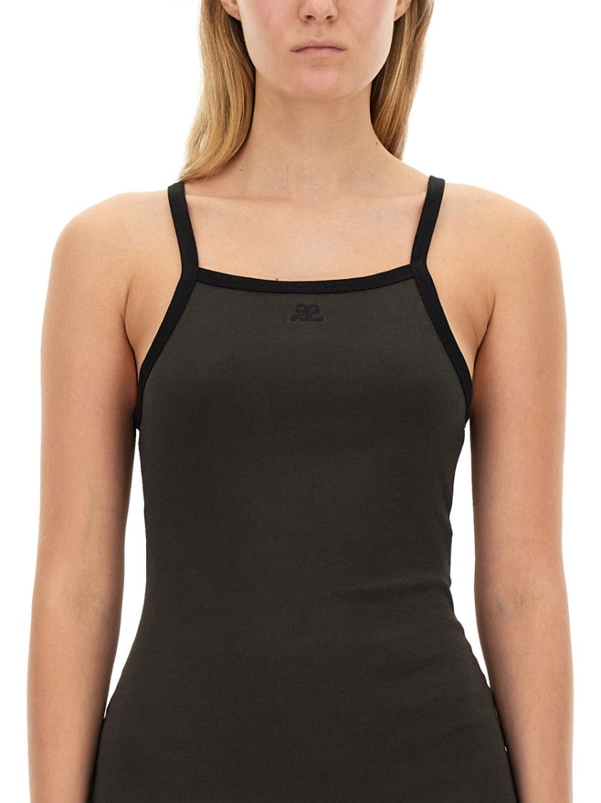 Courrèges Fitted Black Mini Dress