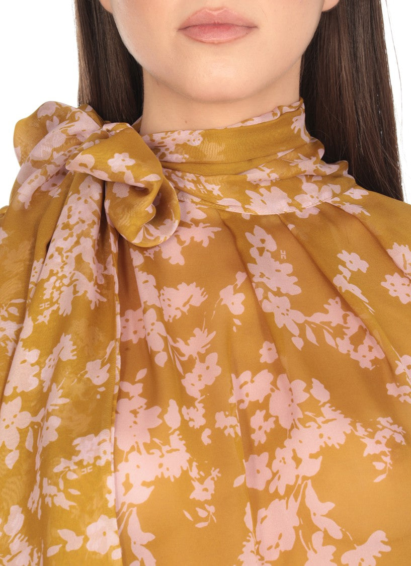 Elisabetta Franchi Yellow Silk Blouse