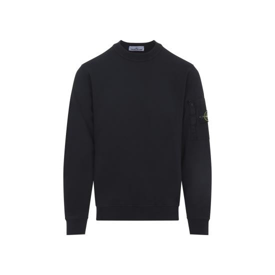 Stone Island Long-Sleeve Cotton Sweatshirt With Iconic Emblem