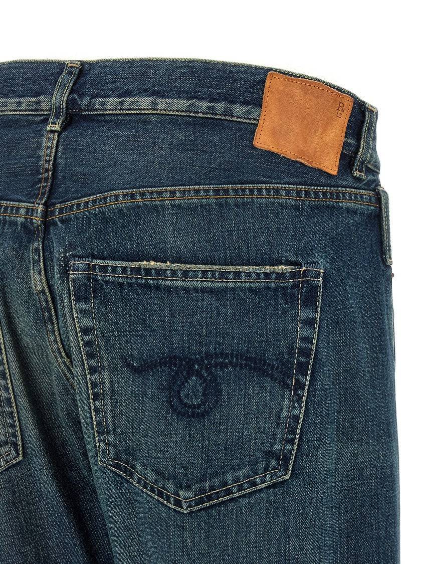 R13 Cuffed Crossover' Jeans