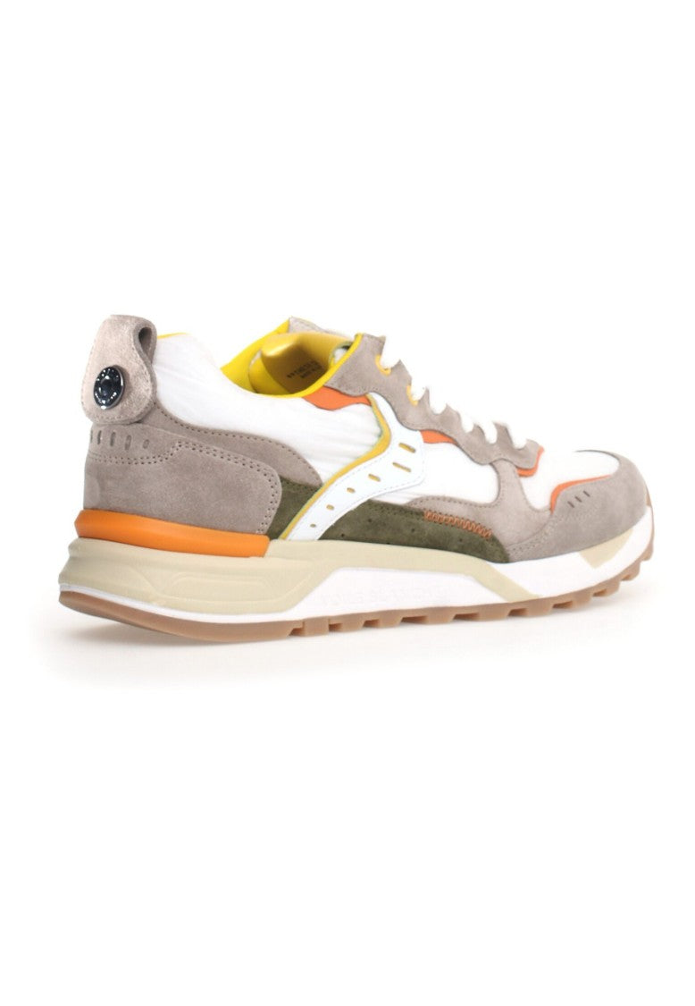Voile Blanche Beige Suede Sneakers Olive Green Orange
