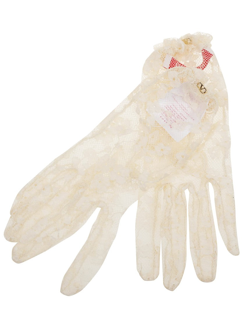 Valentino Garavani Ruffled Lace Gloves