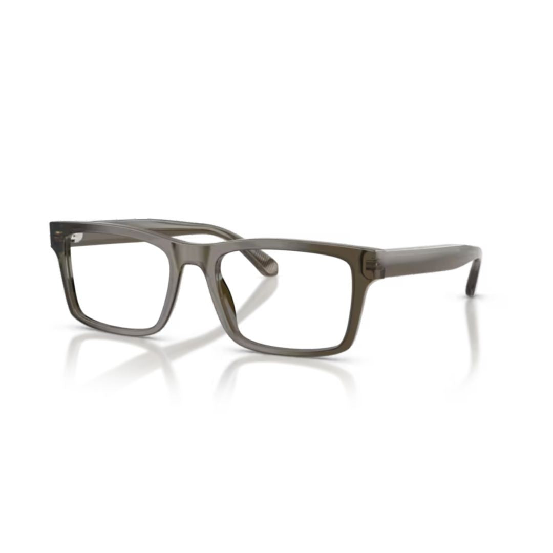 Emporio Armani 0Ea3254 Rectangular Eyeglasses In Translucent Smoky Gray Acetate