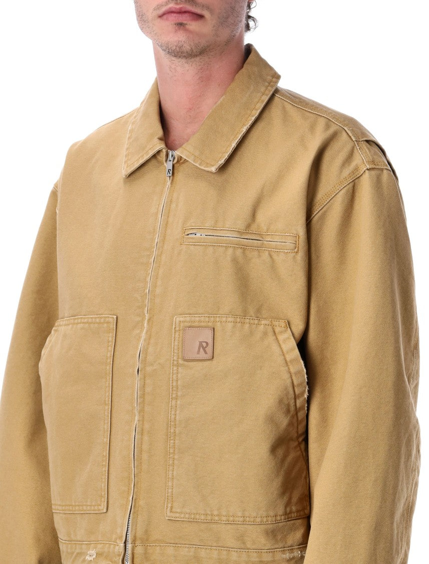 Represent Cropped Worker Jacket With Boxy Silhouette