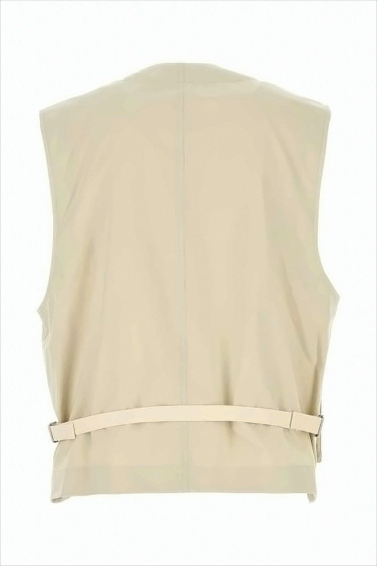 Lemaire Light Beige Cotton Vest With V-Neckline