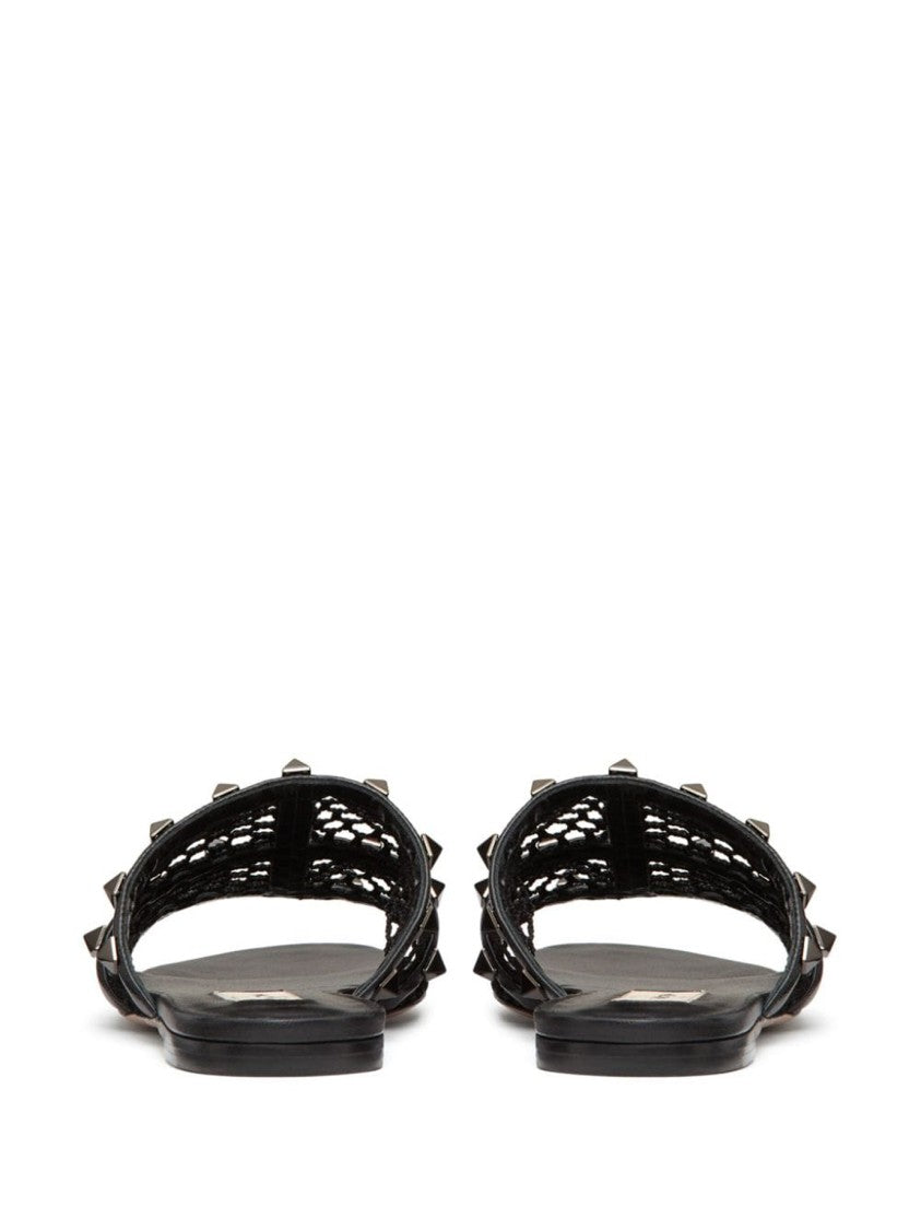 Valentino Garavani Black Goat Leather Sandals