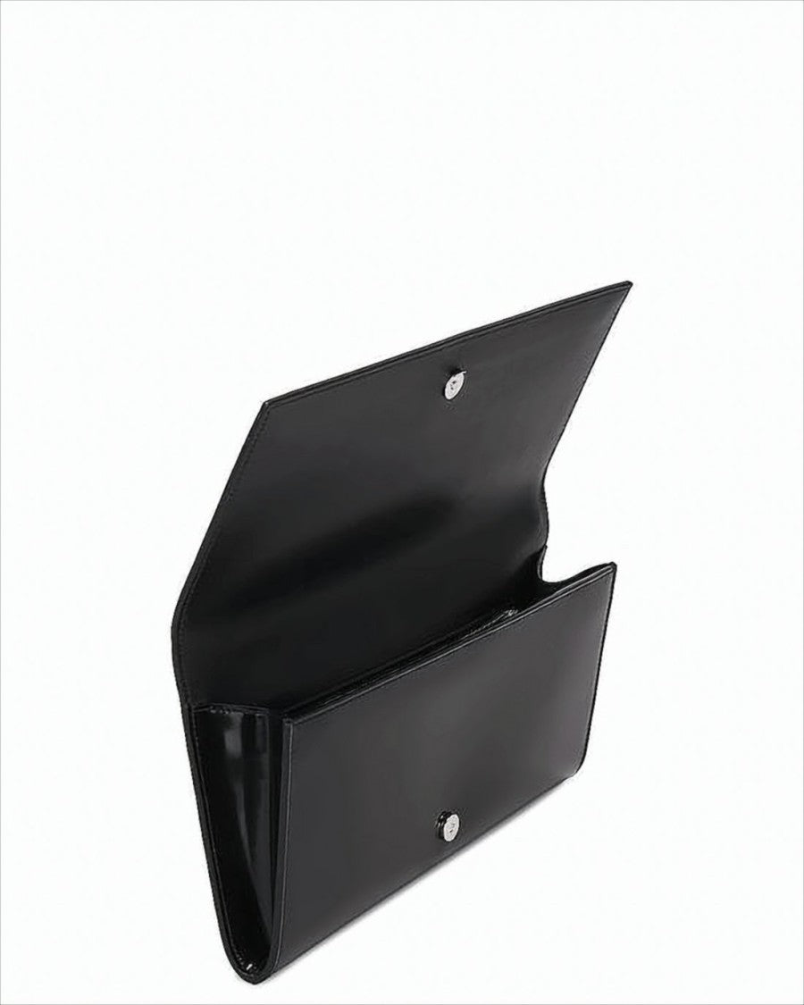 Saint Laurent Sleek Rectangular Shoulder Bag In Glossy Calf Leather