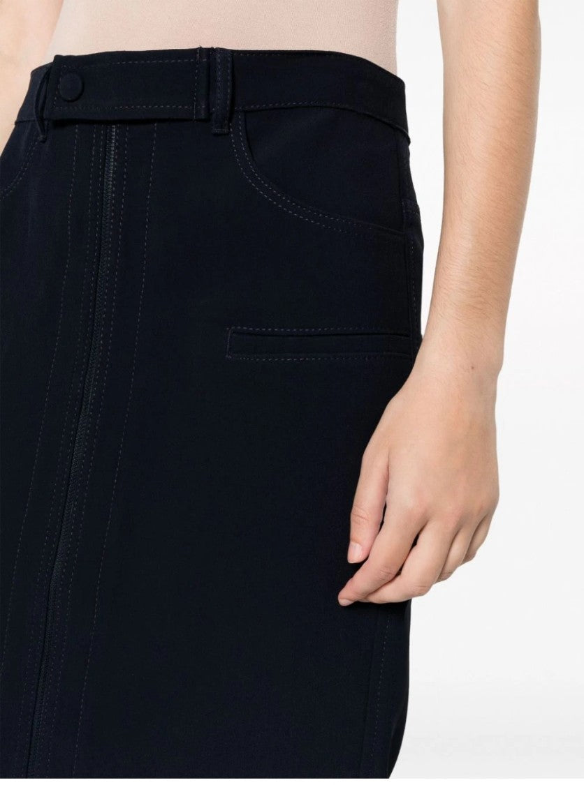 N°21 Tailored Midi Skirt With Stitching And Functional Pockets