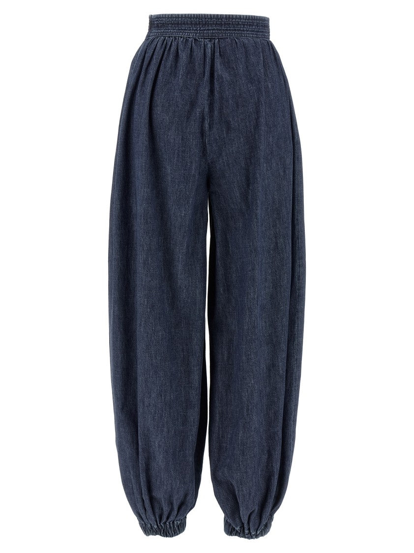 Valentino Garavani Balloon Fit Chambray Cotton Denim Pants