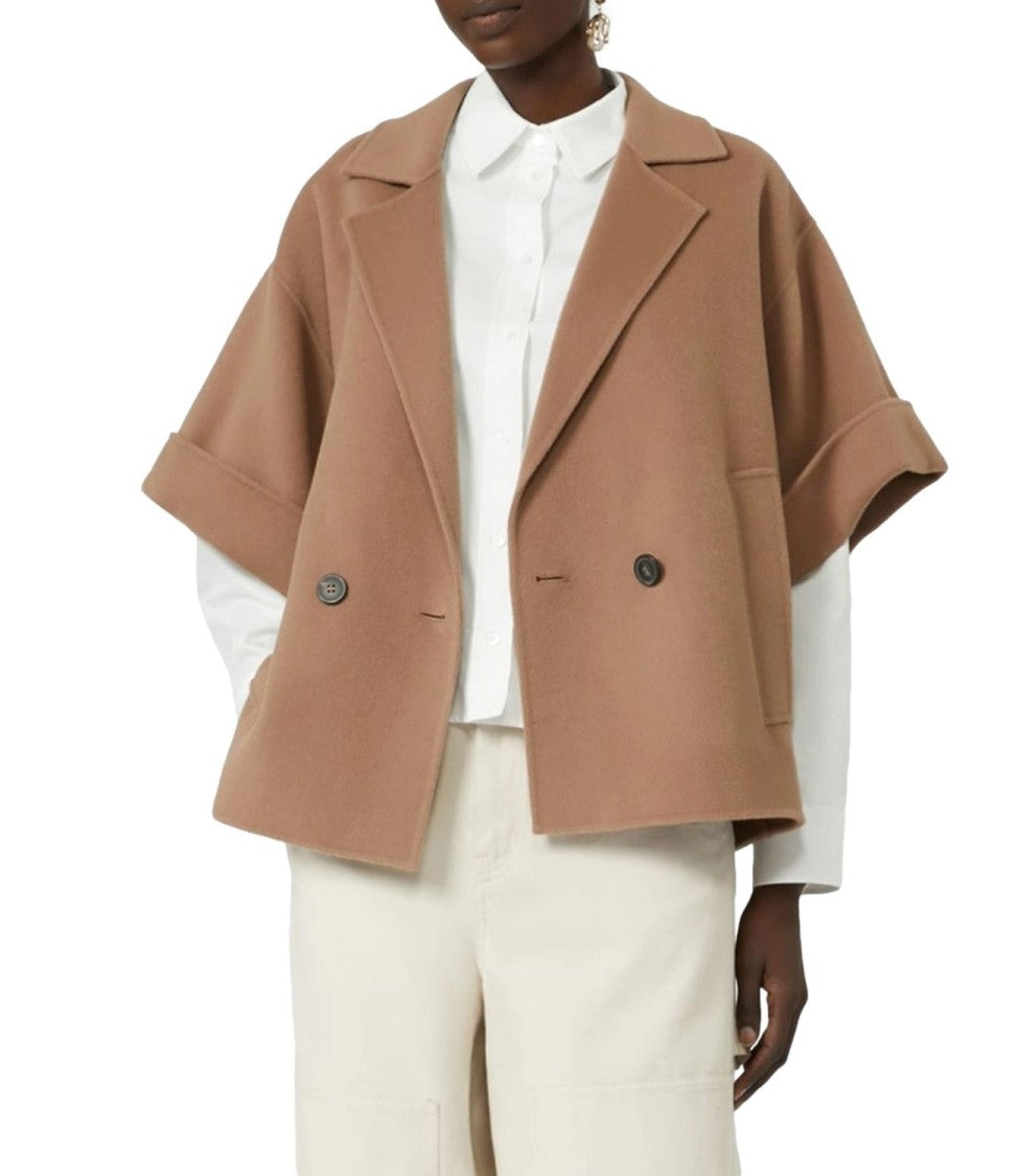 Max Mara Short Double-Breasted Coat With Boxy Silhouette