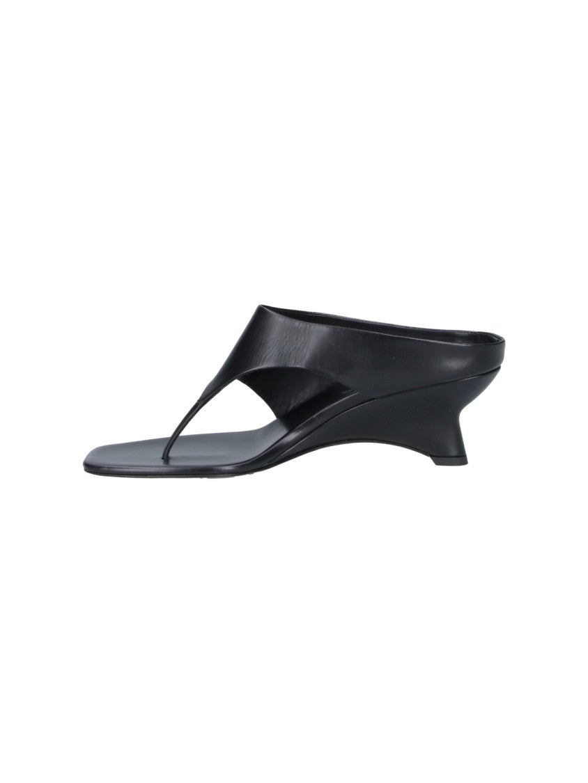 Khaite Black Marlow Sculptural Leather Mules