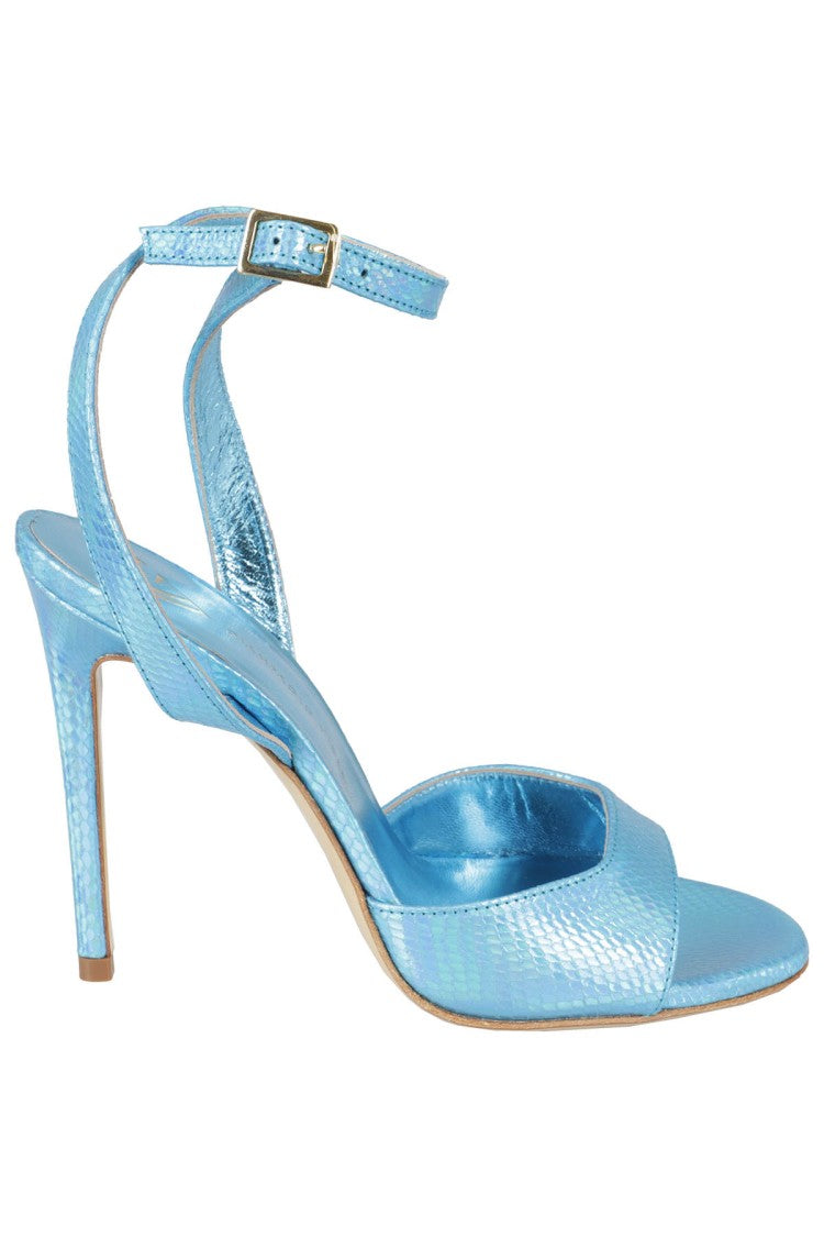 Giampaolo Viozzi High-Heeled Ankle Strap Sandals With Gold Detail