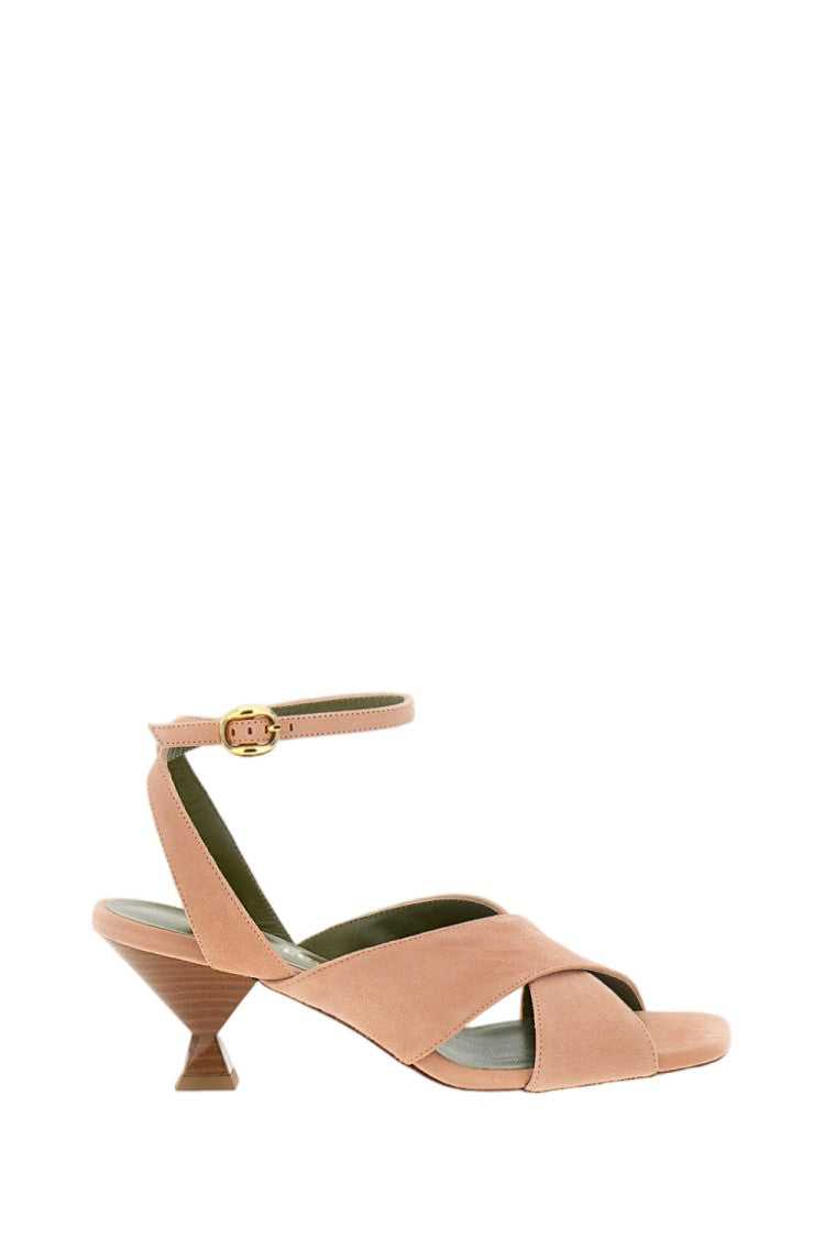 Maria Luca Pink Osanna Suede Square Toe Sandals