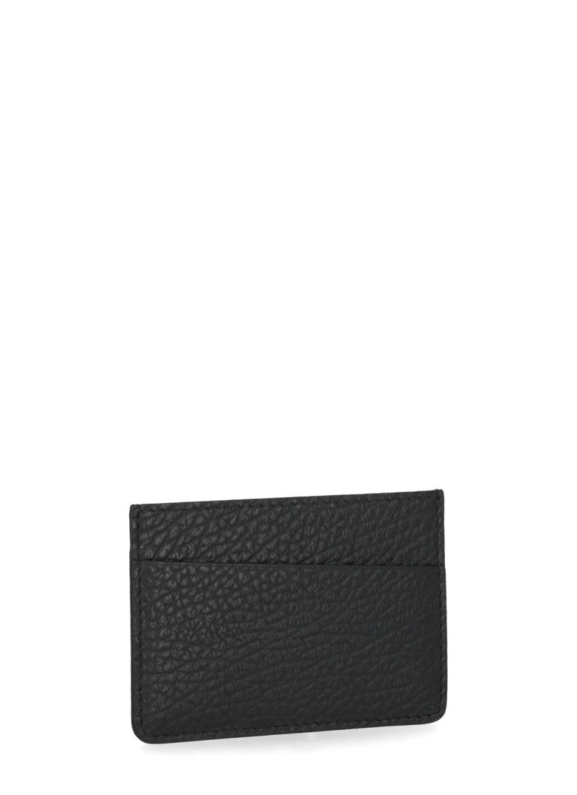 Maison Margiela Black Pebbled Leather Card Holder