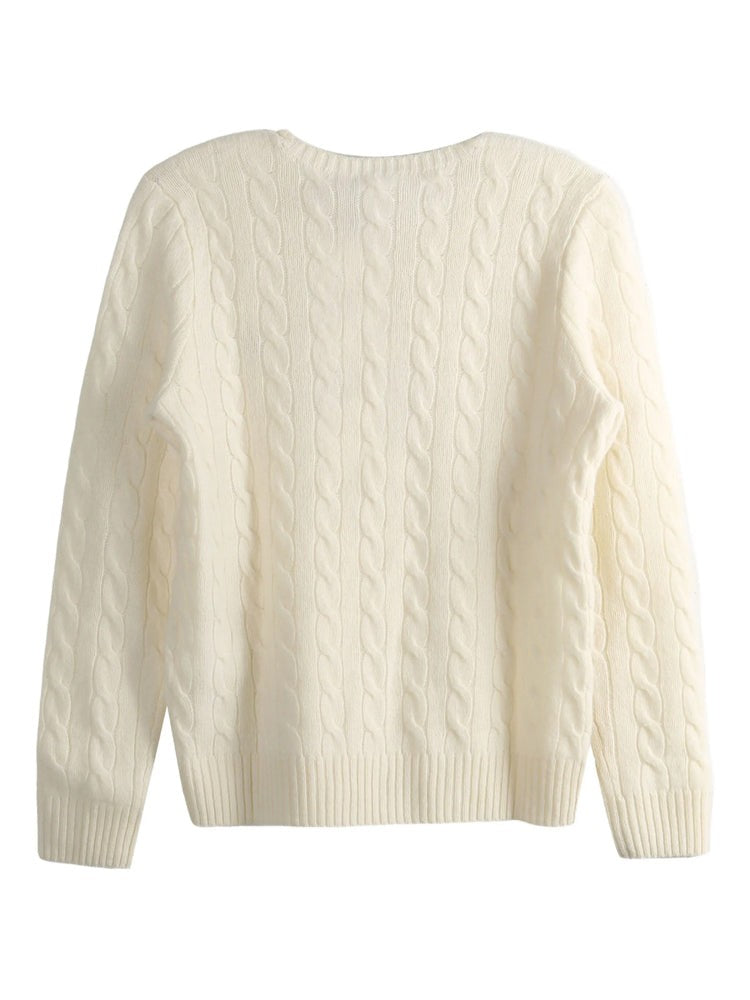 Polo Ralph Lauren Cable Knit Pullover Sweater In Luxe Wool-Cashmere Blend