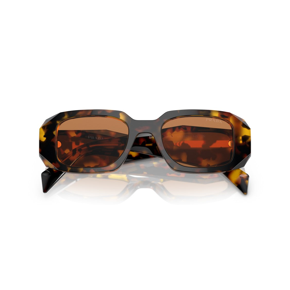 Prada 0Pr 17Ws Geometric Rectangular Tortoiseshell Sunglasses