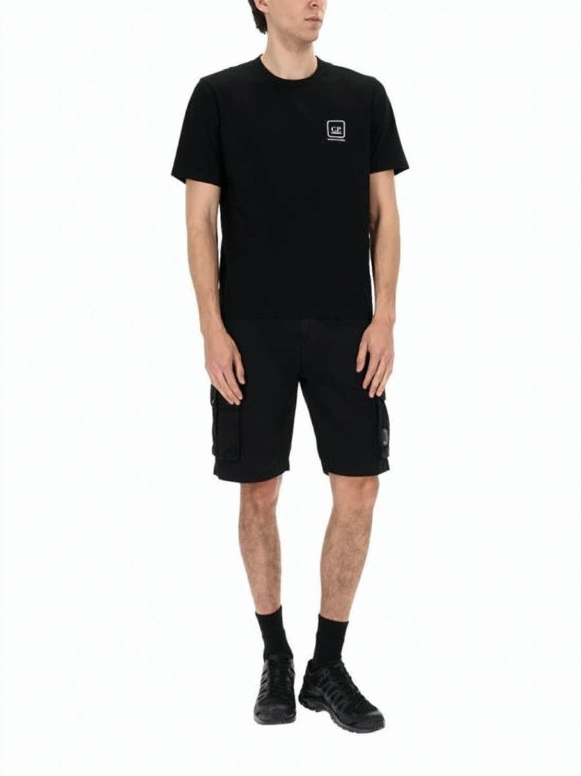 C.P. Company Relaxed Fit Olive Shorts With Button Closure