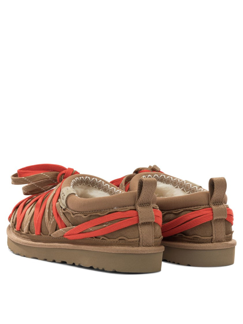Ugg Open Woven Suede Loafers With Textured Rubber Sole