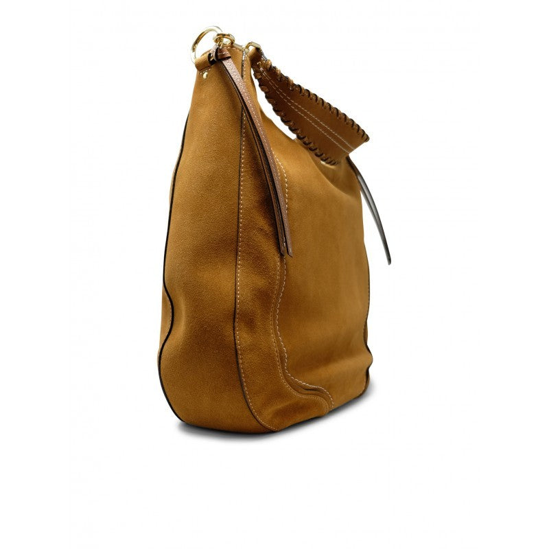 Le Tanneur Tan Leather Suede Hobo Bag