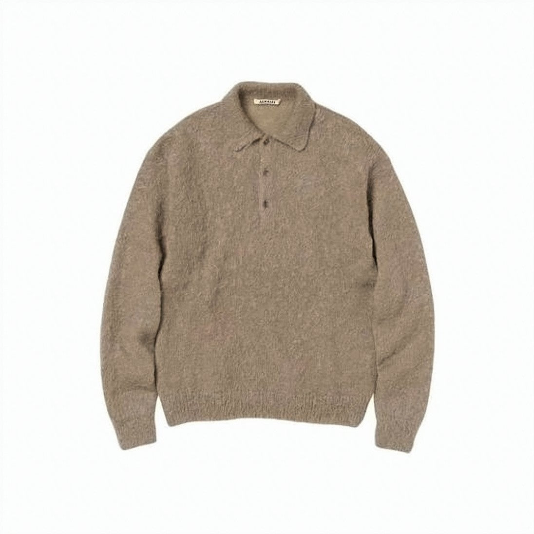 Auralee Classic Brown Mohair-Wool Blend Sweater