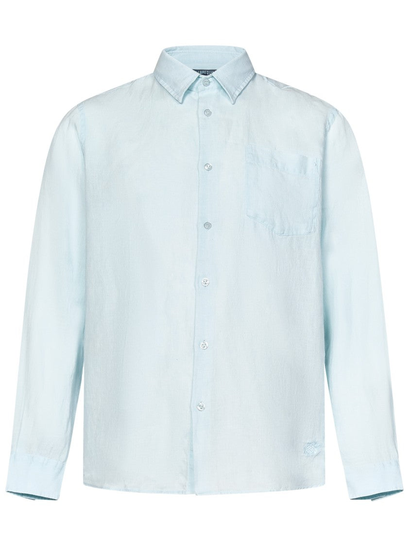 Vilebrequin Relaxed Fit Blue Linen Shirt