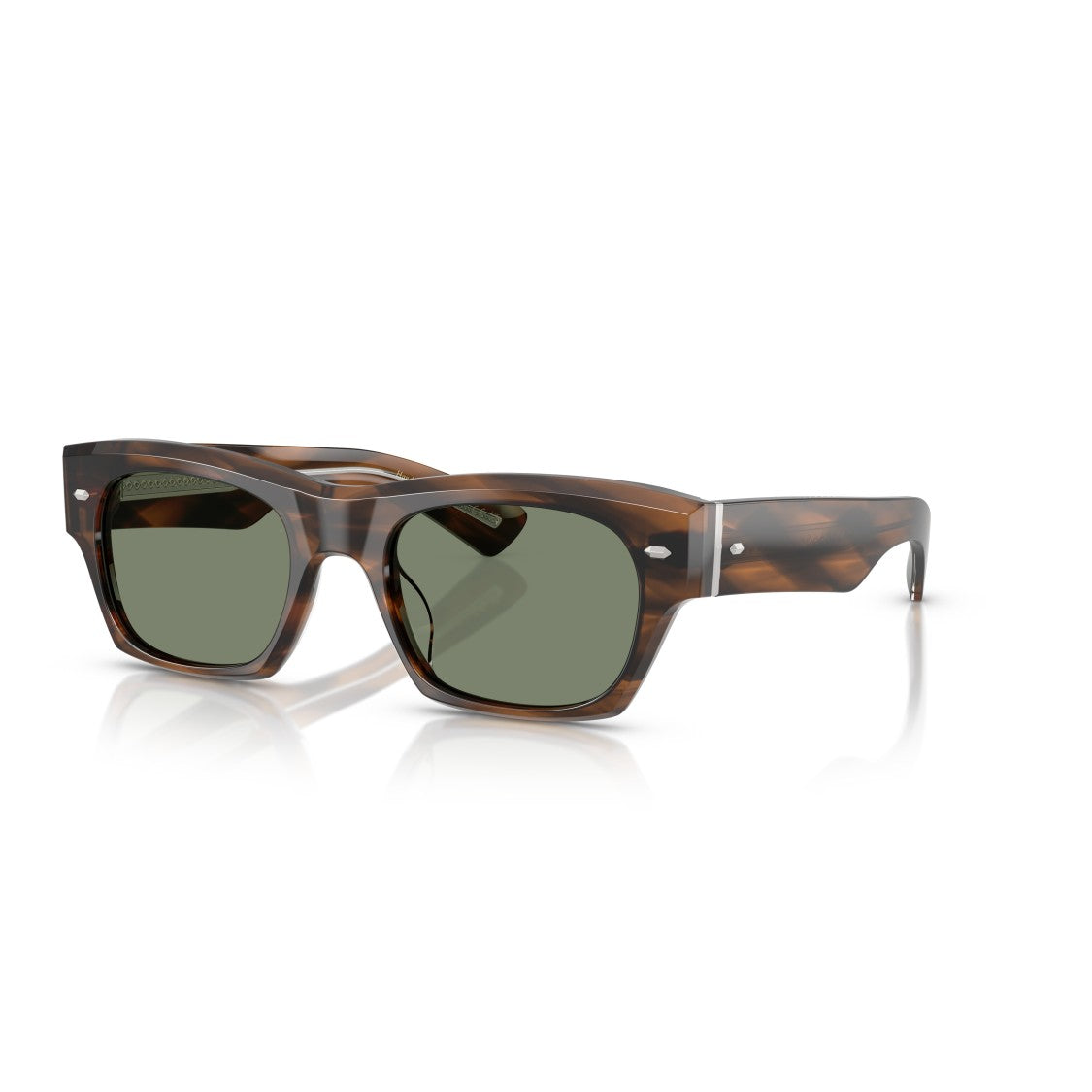 Oliver Peoples 0Ov5514su Rectangular Tortoiseshell Acetate Sunglasses With Silver Accents