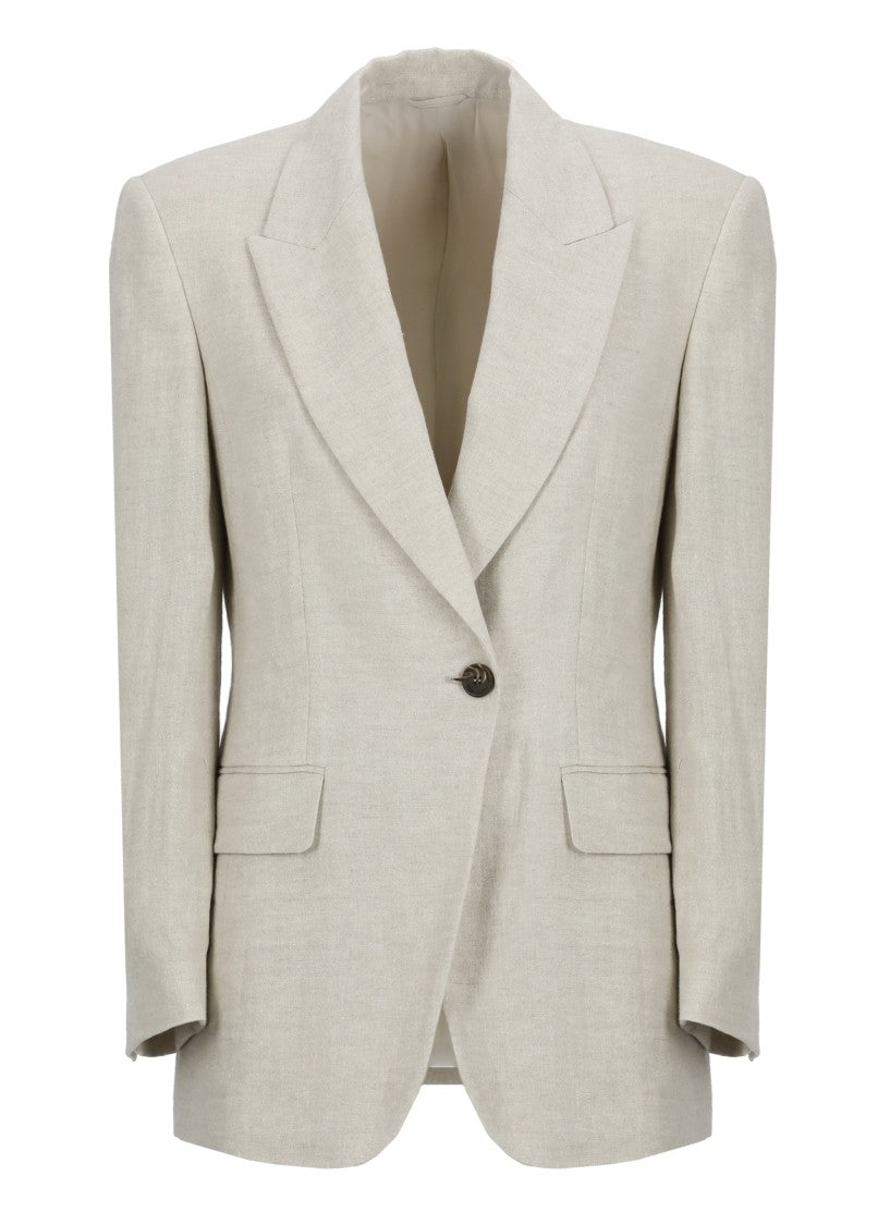 Brunello Cucinelli Ivory Linen Blazer