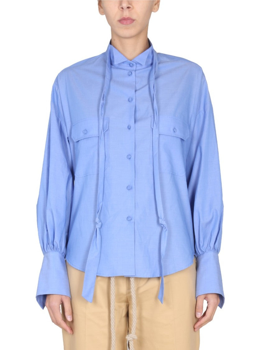 Jejia Structured Poplin Shirt With High Collar