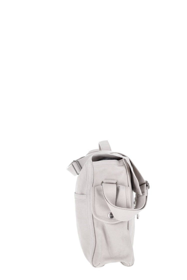 A.P.C. Grey Raw Cotton Canvas Messenger Bag
